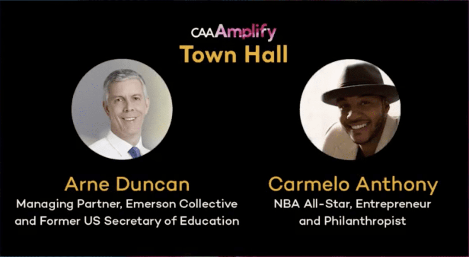 In Conversation: Arne Duncan X Carmelo Anthony